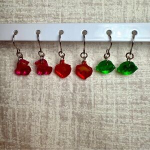 Y2K Fruit Earrings Set: Cherries, Strawberries & Limes (3 Pairs)